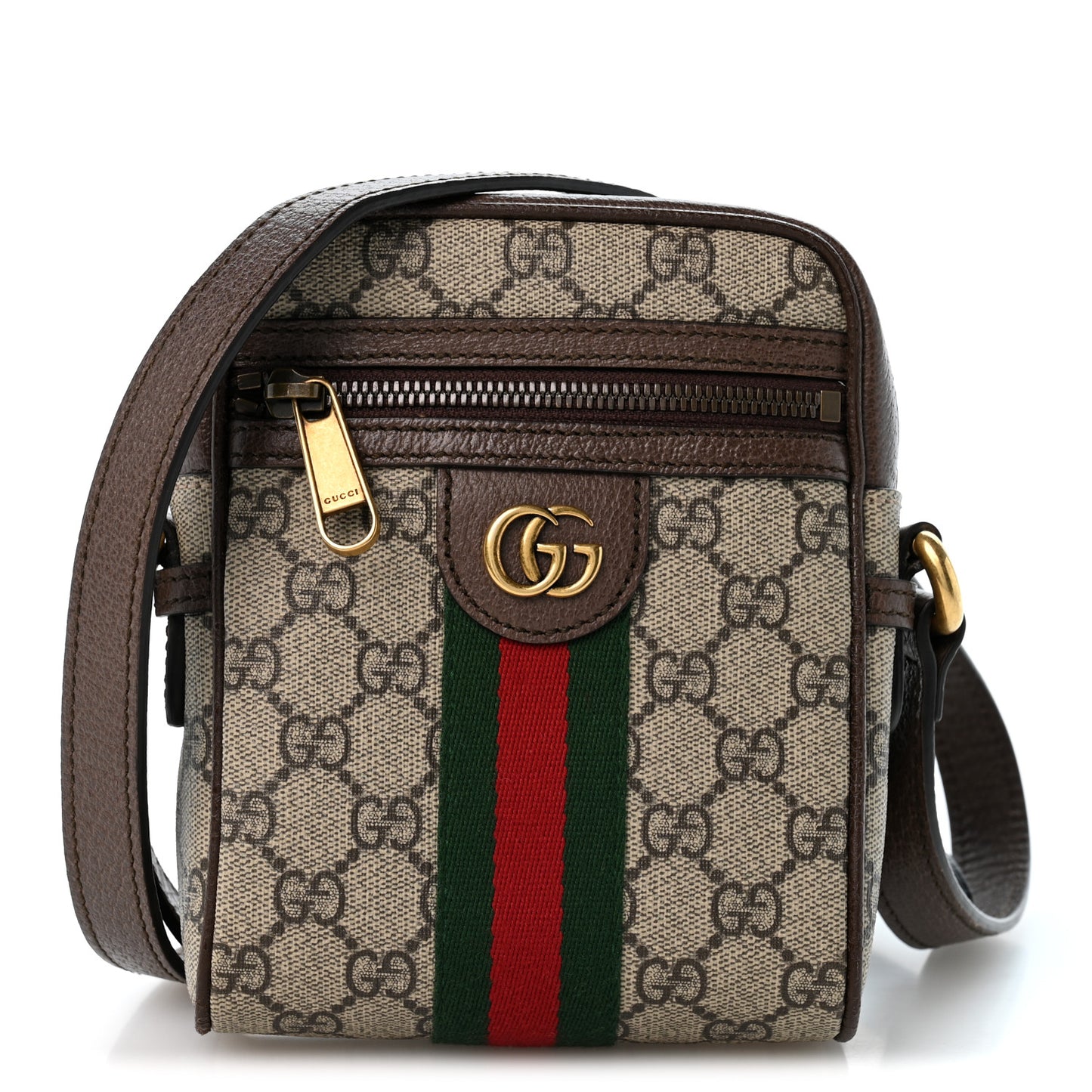GG Supreme Monogram Web Mini Ophidia Messenger Brown