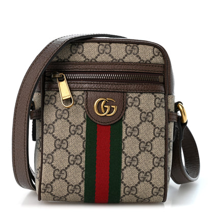 Gucci GG Supreme Monogram Web Mini Ophidia Messenger Brown 1 of 11