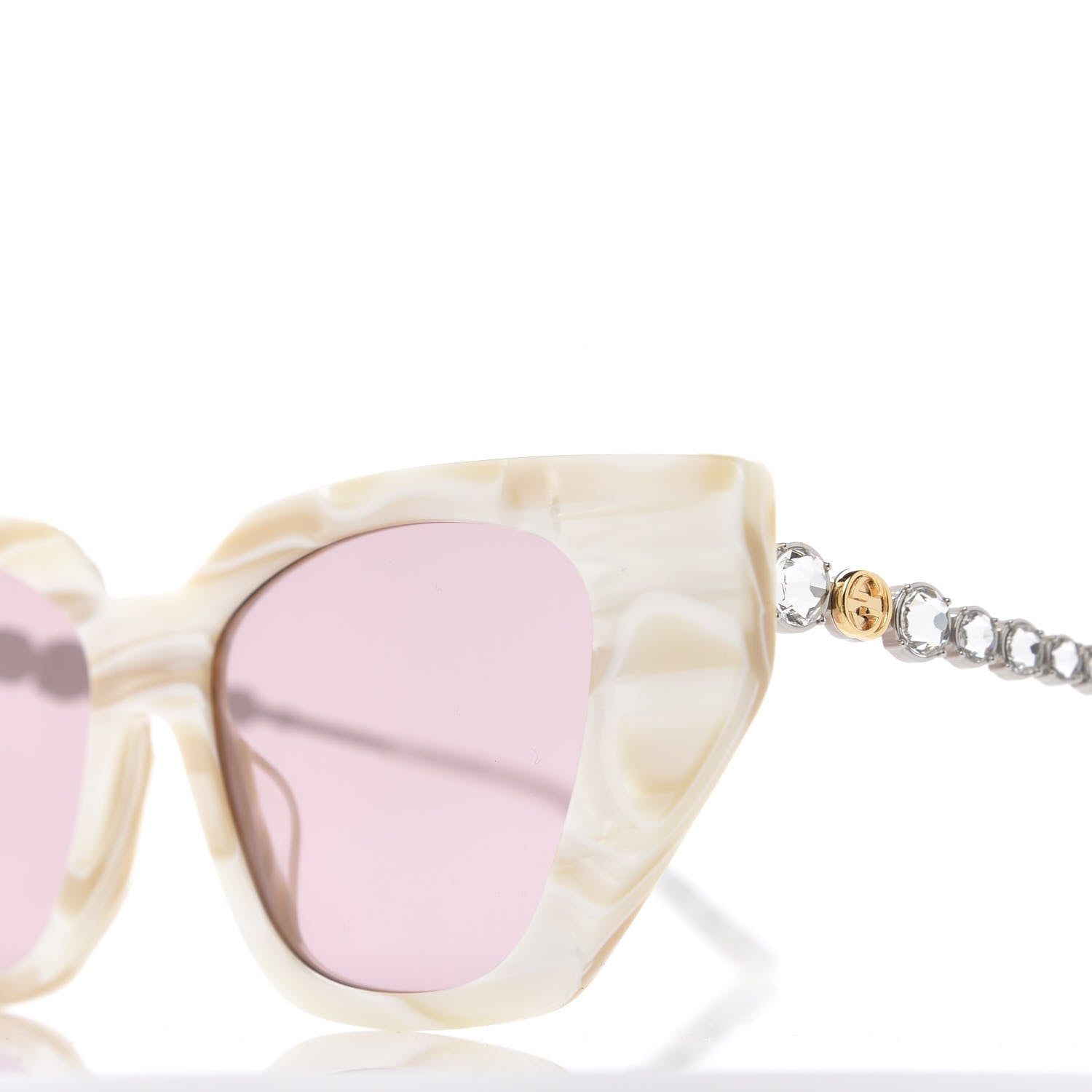 Gucci Crystal Embellished Cat Eye GG0641S Sunglasses White 7 of 8