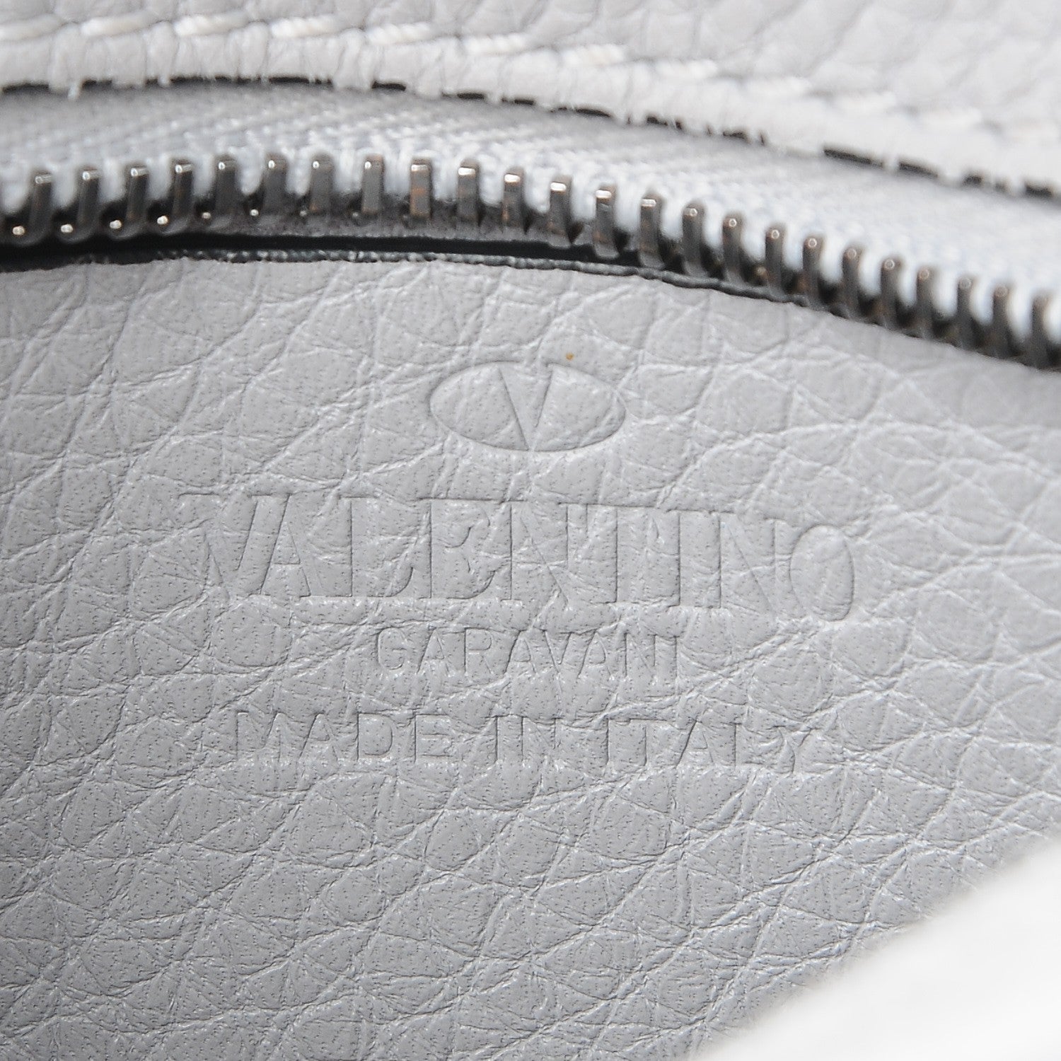 Valentino Garavani Grained Calfskin Small Rockstud Flap Pocket Camera Crossbody Bag Pastel Grey 6 of 7