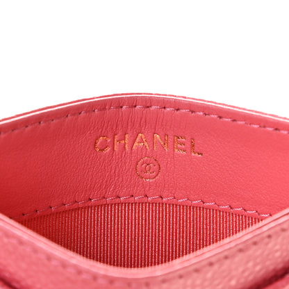 Chanel Caviar Quilted Card Holder Pink 5 of 9