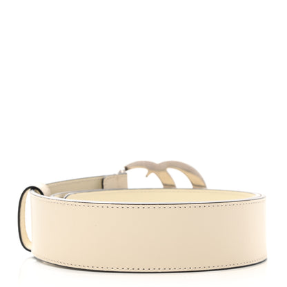 Gucci Plutone Calfskin Palladium Double G 40mm Belt 80 32 Mystic White 2 of 5