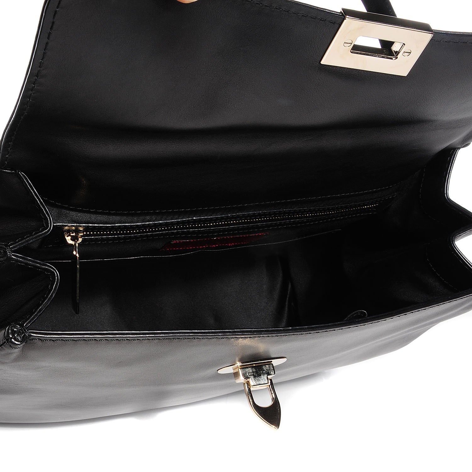 Valentino Garavani Vitello Large Rockstud Single Handle Flap Satchel Black 5 of 8