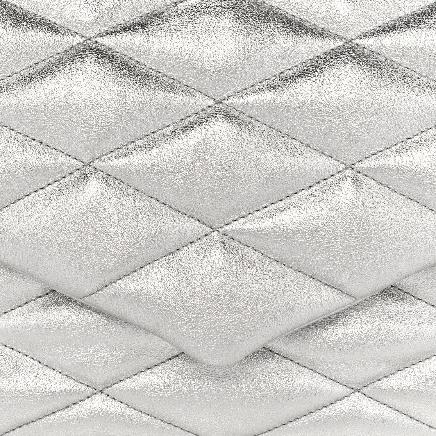 Saint Laurent Metallic Lambskin Quilted Sade Puffer Envelope Clutch Argento 8 of 10