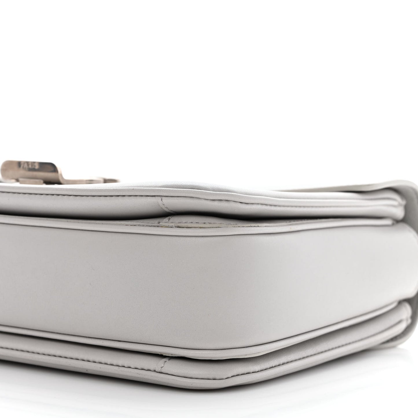 Shiny Calfskin Medium C Bag Pale Grey