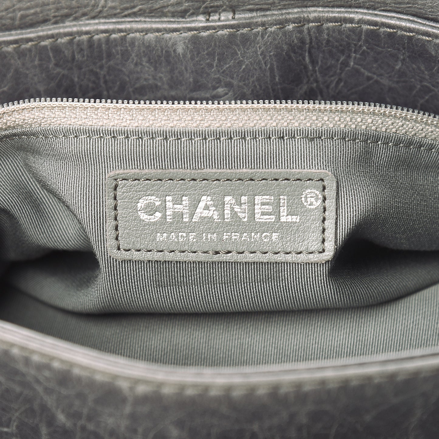 Shiny Lambskin Quilted Medium Trianon Messenger Flap Gris Fonce