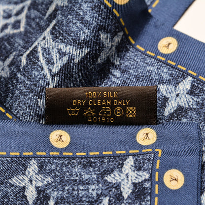 Louis Vuitton Silk Monogram Denim Bandeau Blue 4 of 5