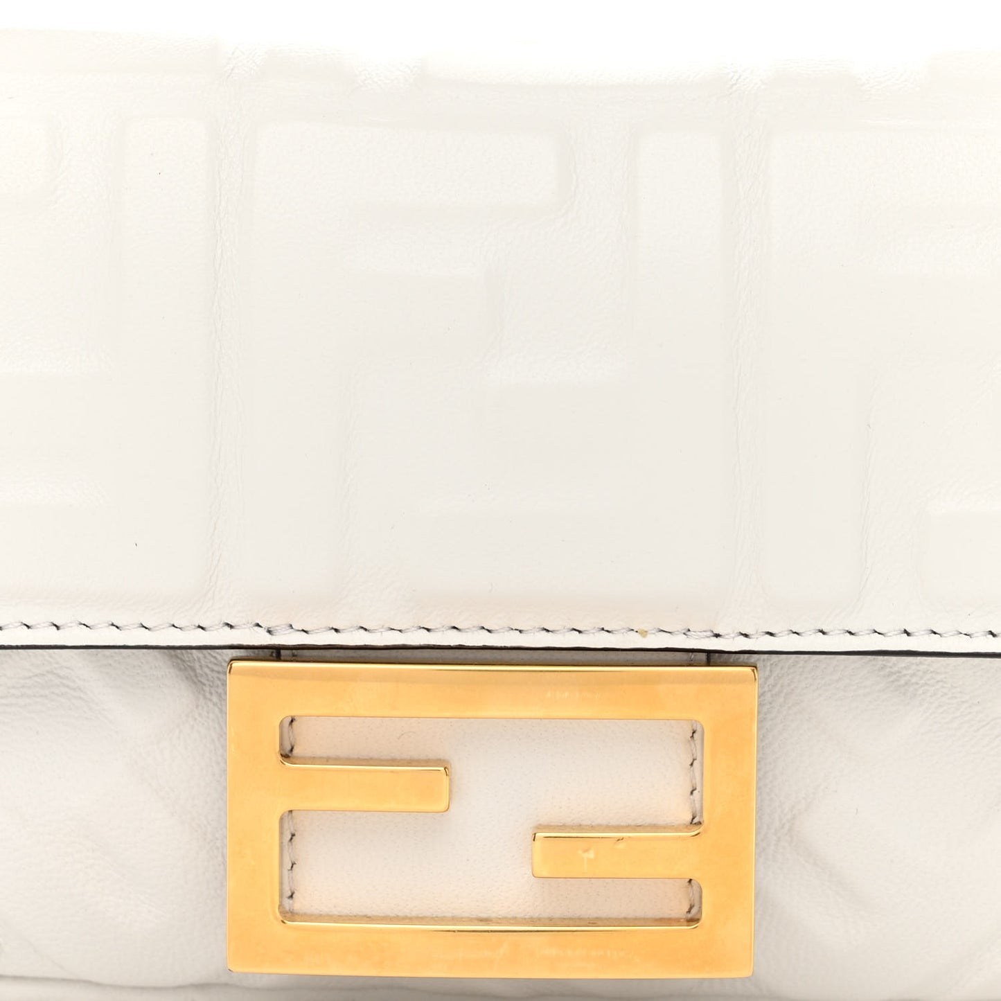 Nappa FF 1974 Embossed Mini Baguette White