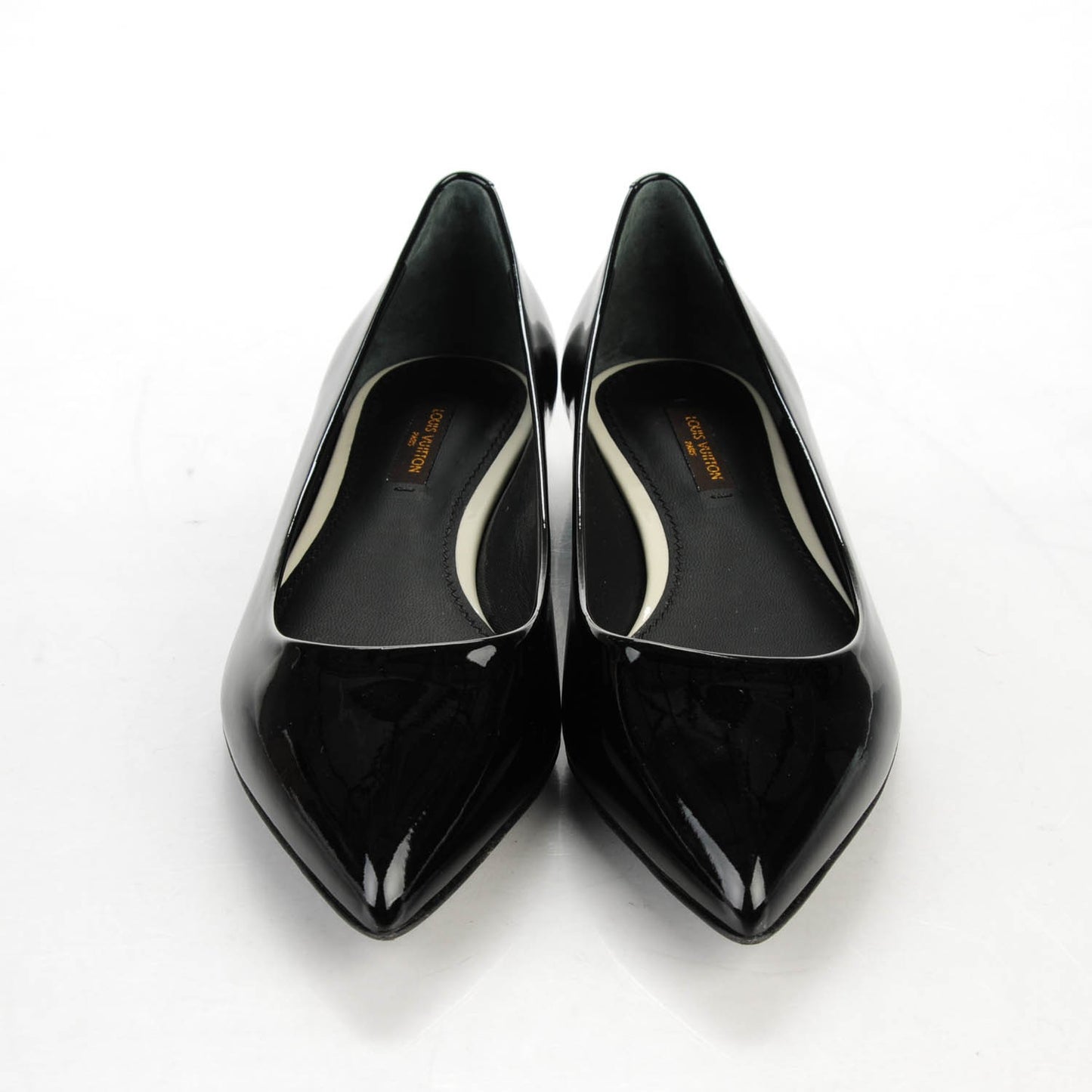 Patent Calfskin Eyeline Ballerina Flats 38 Black