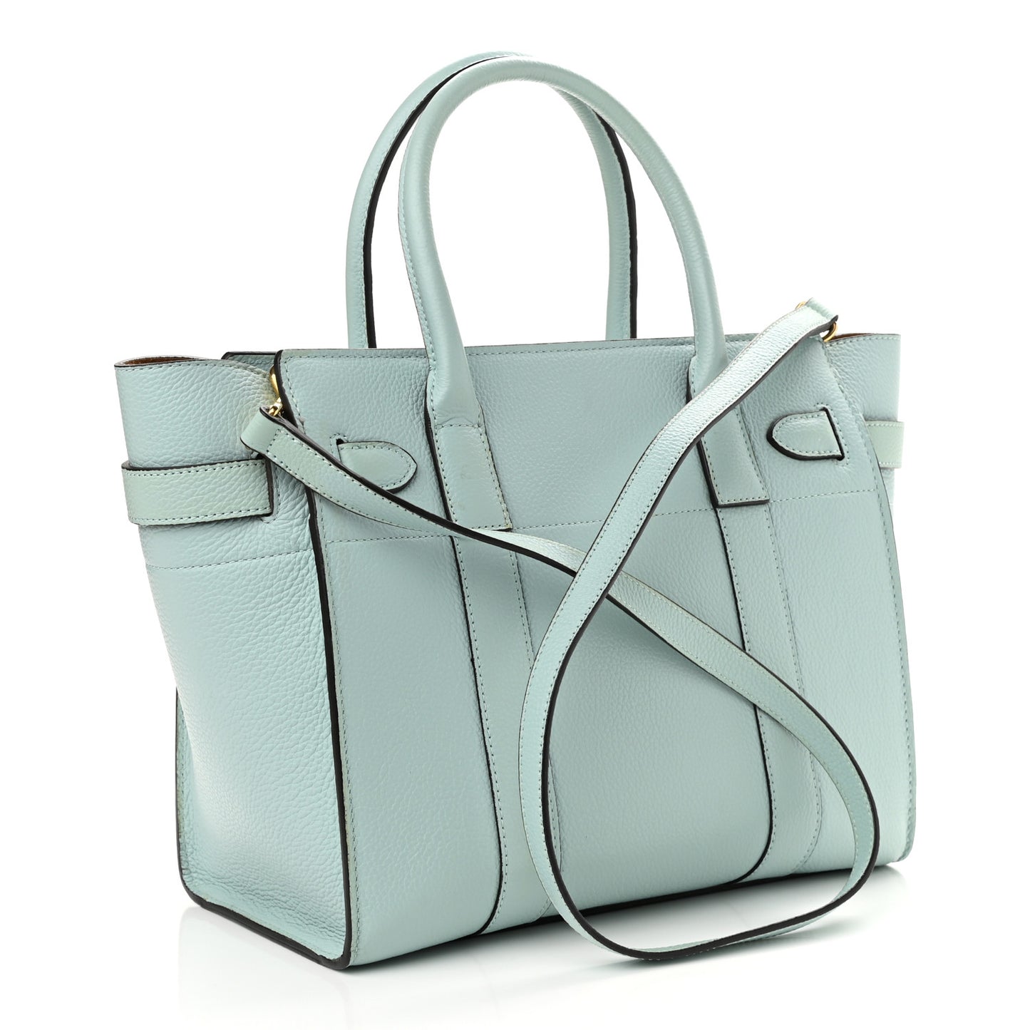 Small Classic Grain Small Bayswater Zip Tote Light Antique Blue