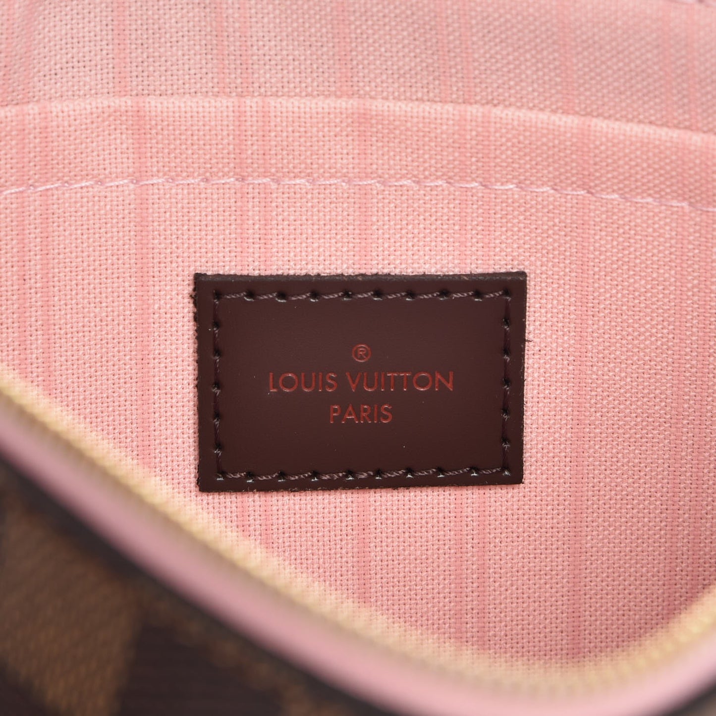 Damier Ebene Neverfull MM GM Pochette Rose Ballerine