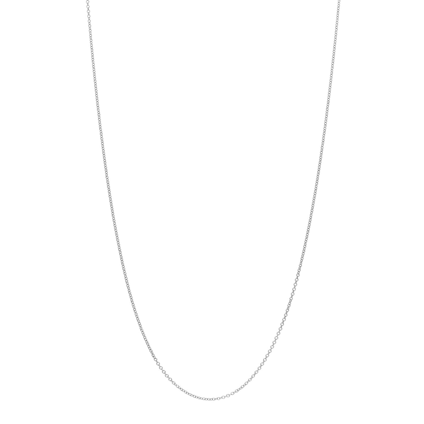 18K White Gold Chain Necklace 18"