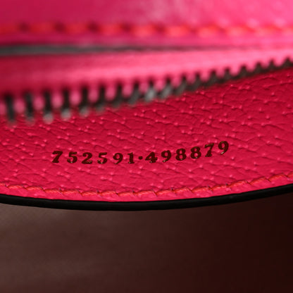 Gucci GG Supreme Monogram Textured Dollar Calfskin Web Ophidia Small Crossbody Bag Beige Ebony Fuchsia 7 of 10