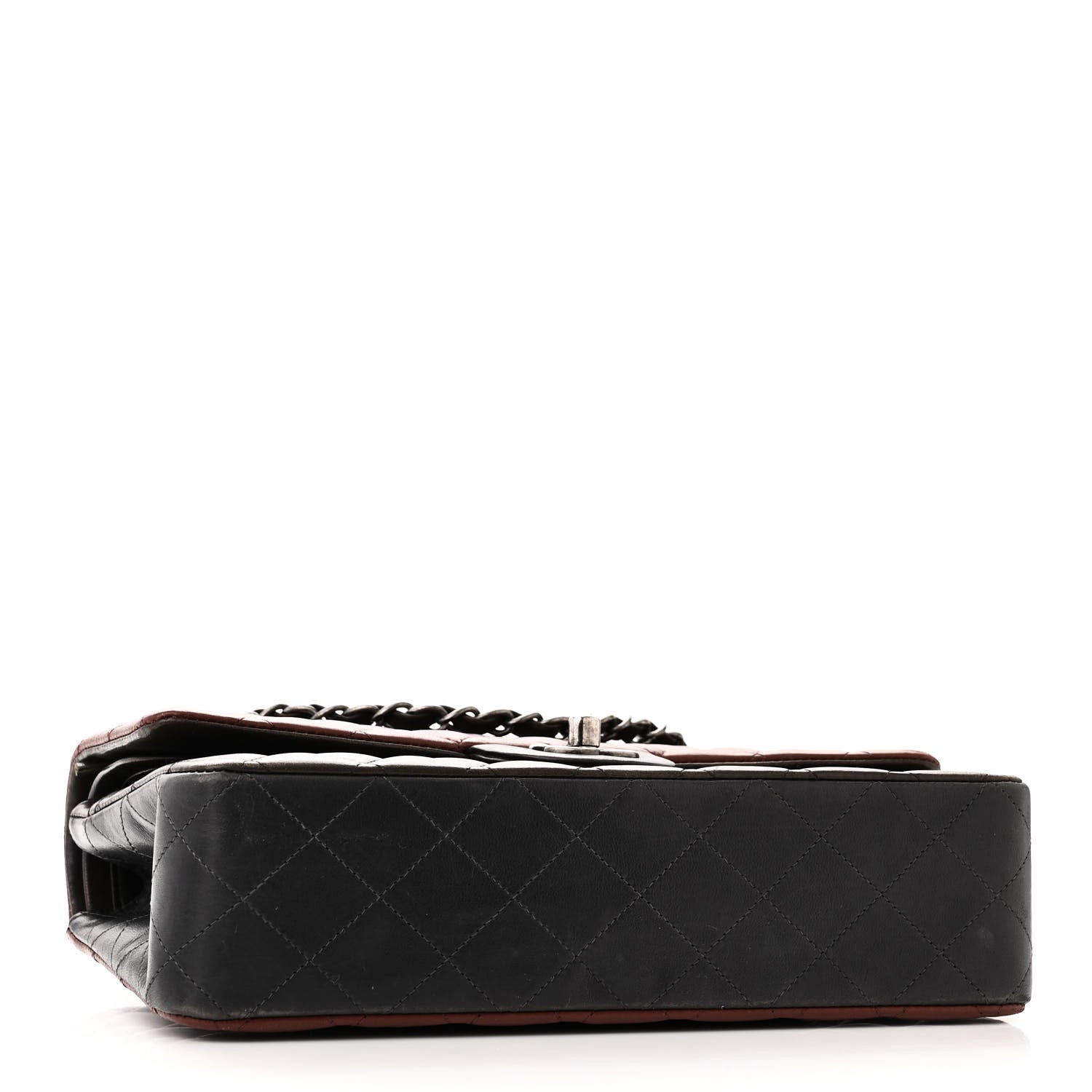 Chanel Lambskin Quilted Tri-Color Medium Double Flap Burgundy 4 of 10