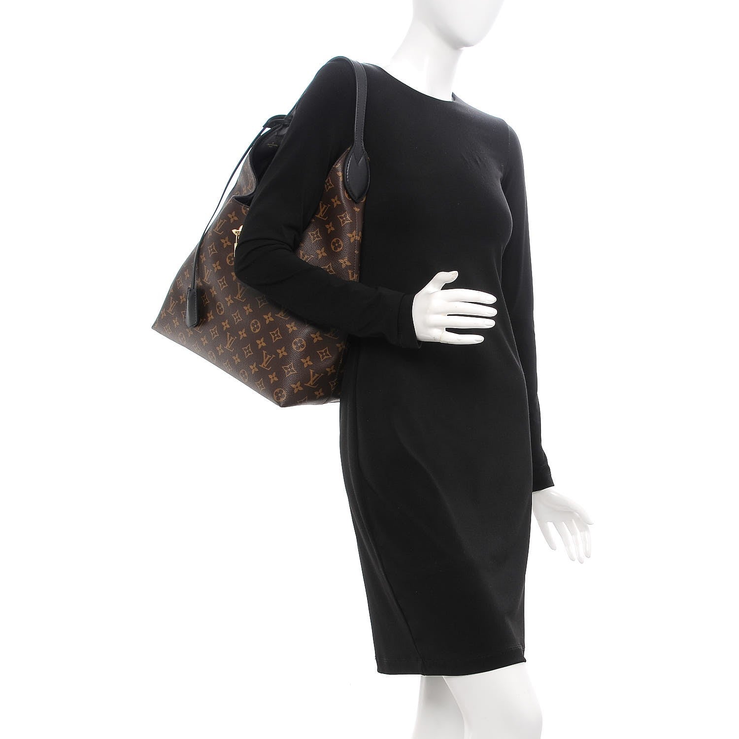 Louis Vuitton Monogram Flower Hobo Black 2 of 9