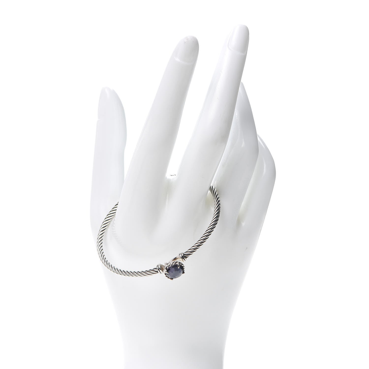 David Yurman Sterling Silver Black Orchid 3mm Chatelaine Bracelet 2 of 4