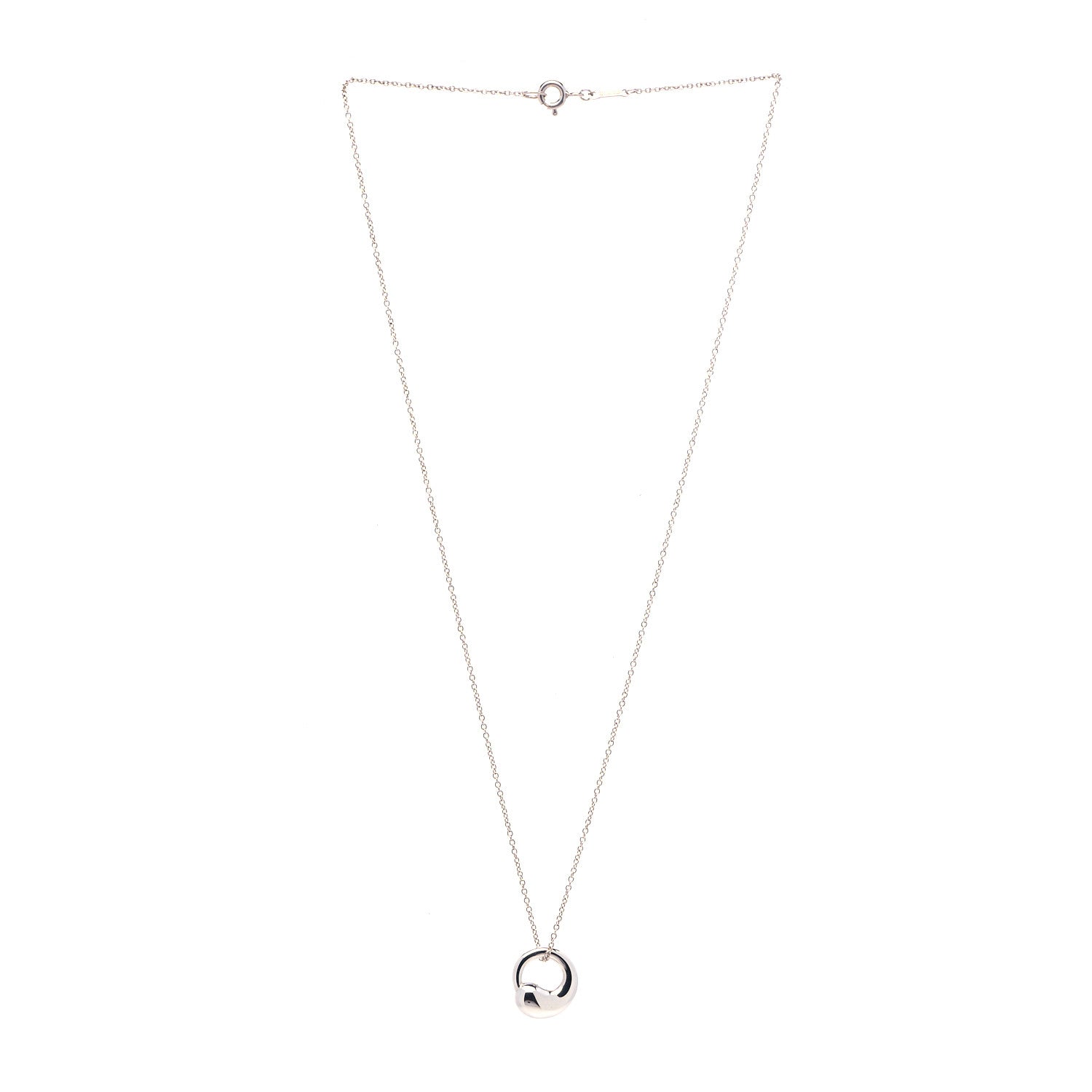 Tiffany Sterling Silver 12mm Elsa Peretti Eternal Circle Pendant Necklace 2 of 6