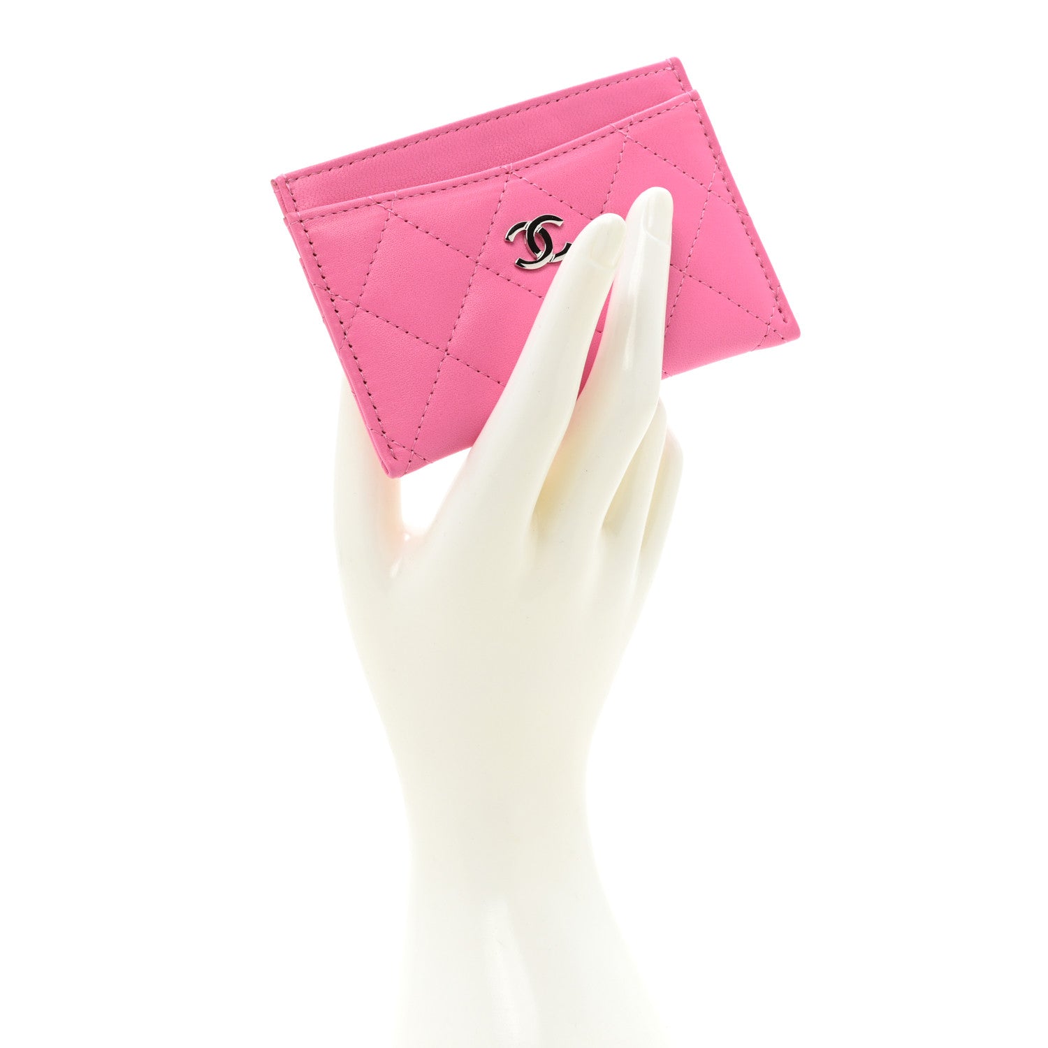 Chanel Lambskin Quilted Card Holder Pink 2 of 12