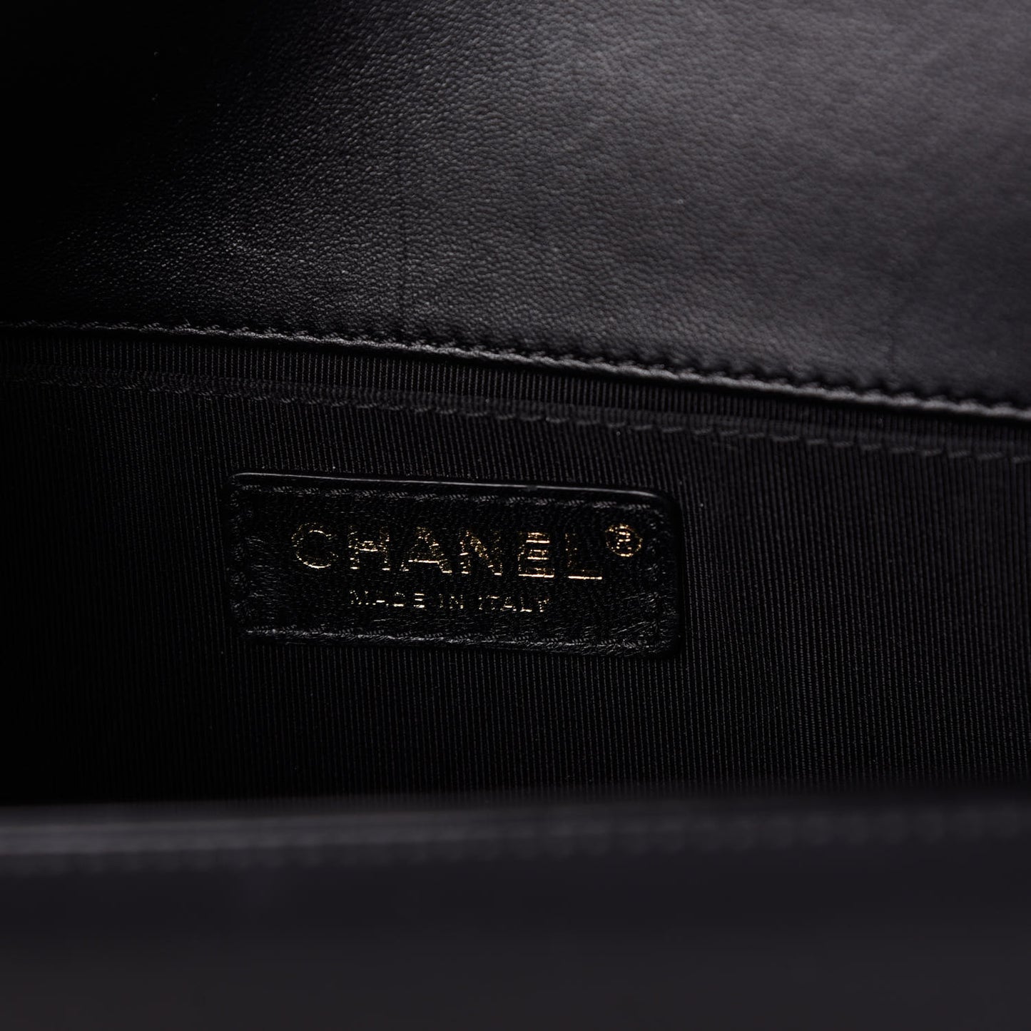 Lambskin Quilted Medium Boy Flap Black