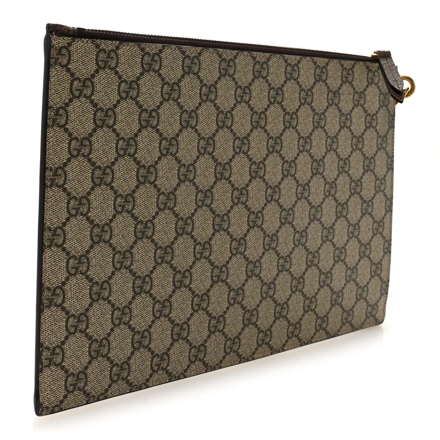 GG Supreme Monogram Neo Vintage Zip Wristlet Pouch Beige New Acero Crop