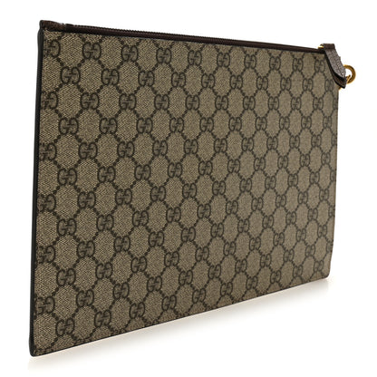 Gucci GG Supreme Monogram Neo Vintage Zip Wristlet Pouch Beige New Acero Crop 3 of 7