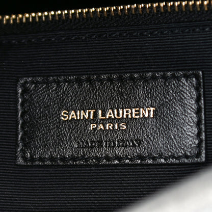 Saint Laurent Jersey Quilted Small Loulou Puffer Monogram Chain Satchel Grey Cloud 8 of 9