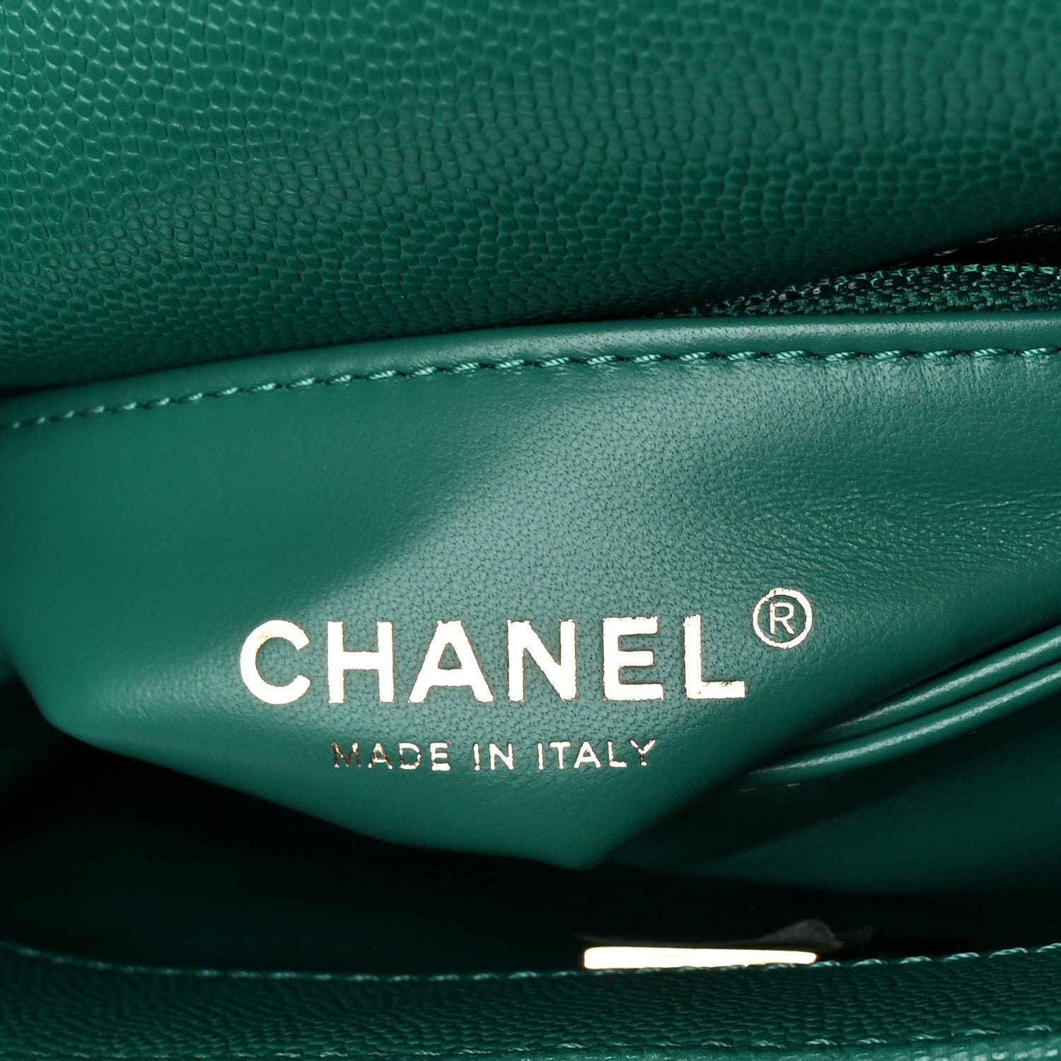Chanel Caviar Quilted Extra Mini Coco Handle Flap Green 6 of 10