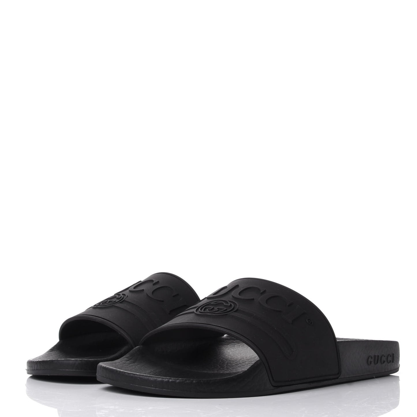 Rubber Womens Logo Slide Sandals 37 Black