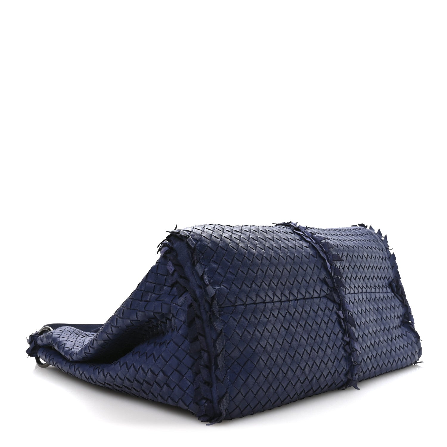 Bottega Veneta Nappa Intrecciato Large Franges Shoulder Bag Blue 4 of 10