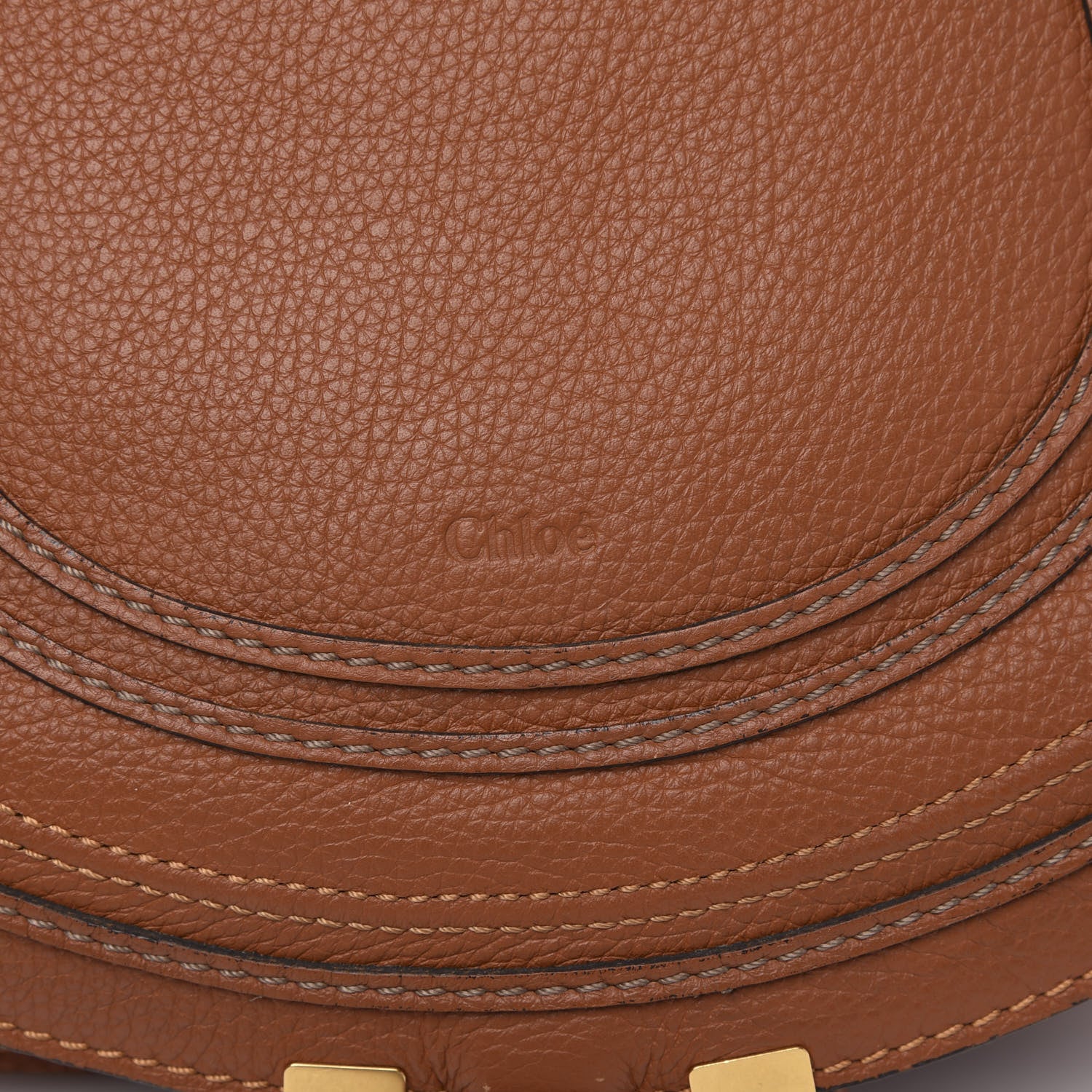 Chloe Grained Calfskin Medium Marcie Saddle Bag Tan 7 of 10
