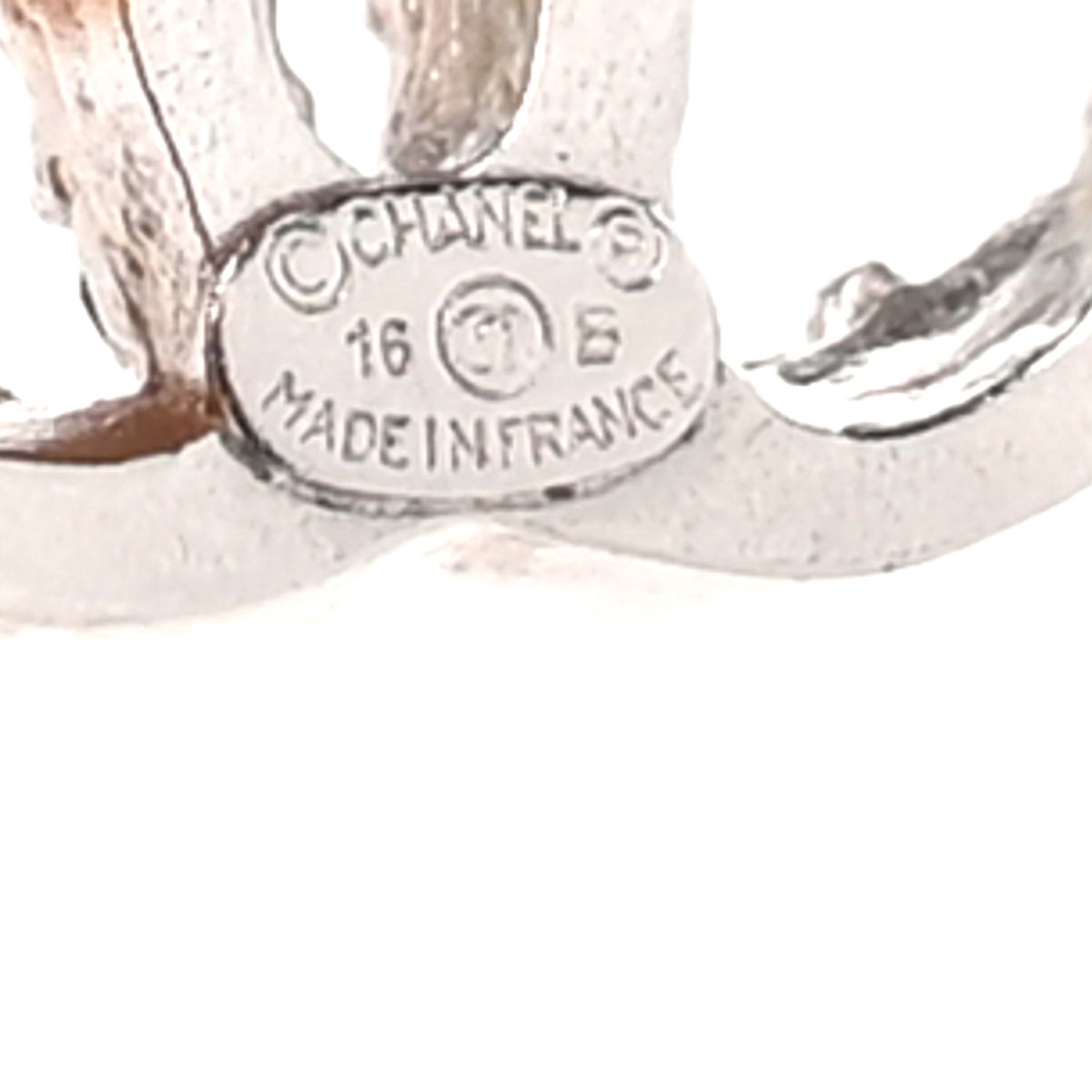 Chanel Metal Crystal CC Earrings Silver Multicolor 4 of 6