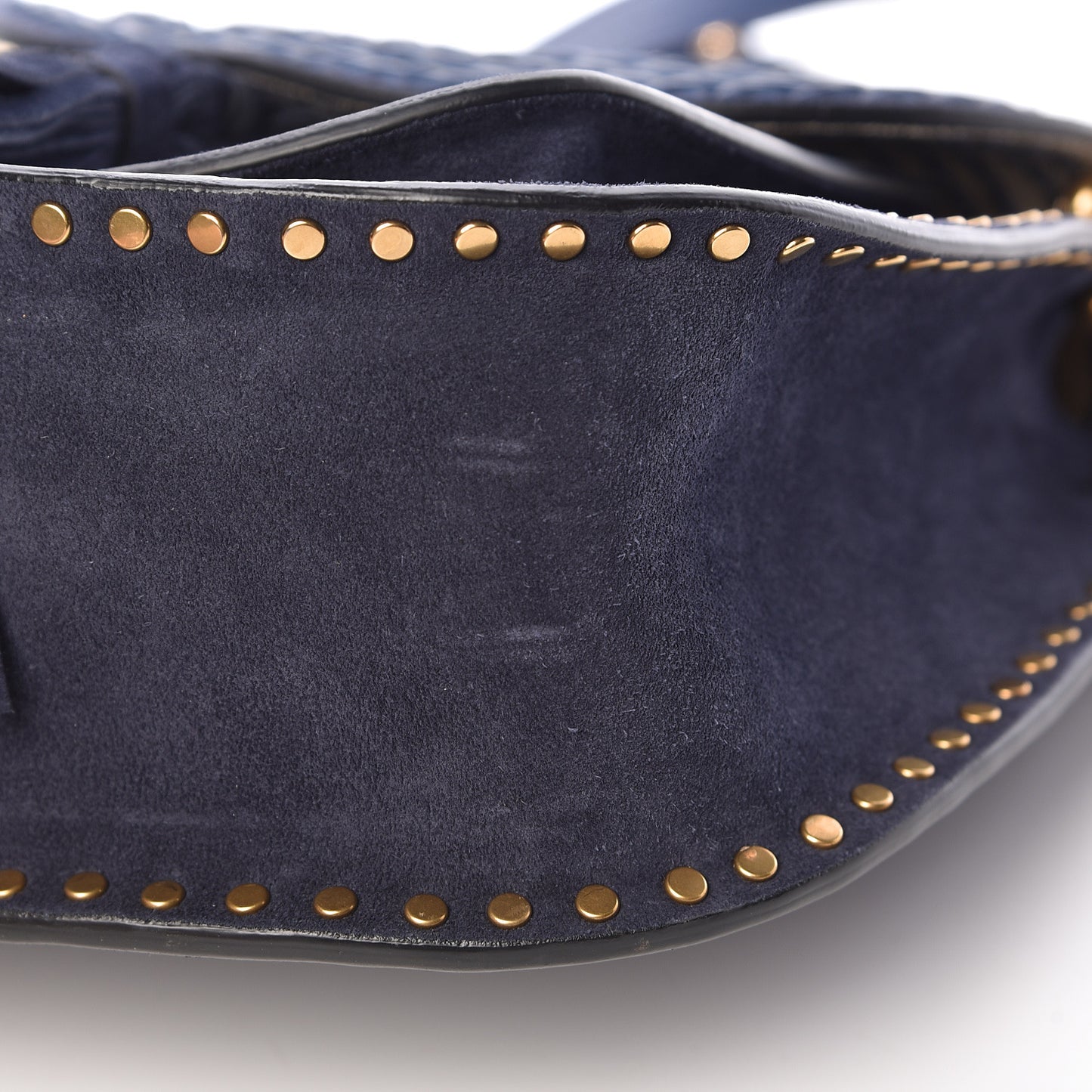 Suede Calfskin Braided Small Hudson Shoulder Bag Full Blue