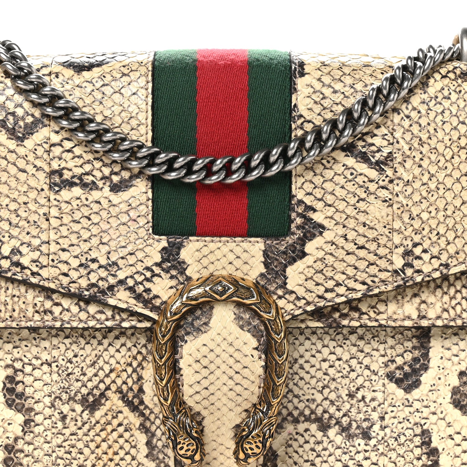 Gucci Snakeskin Web Medium Dionysus Shoulder Bag Natural 10 of 12