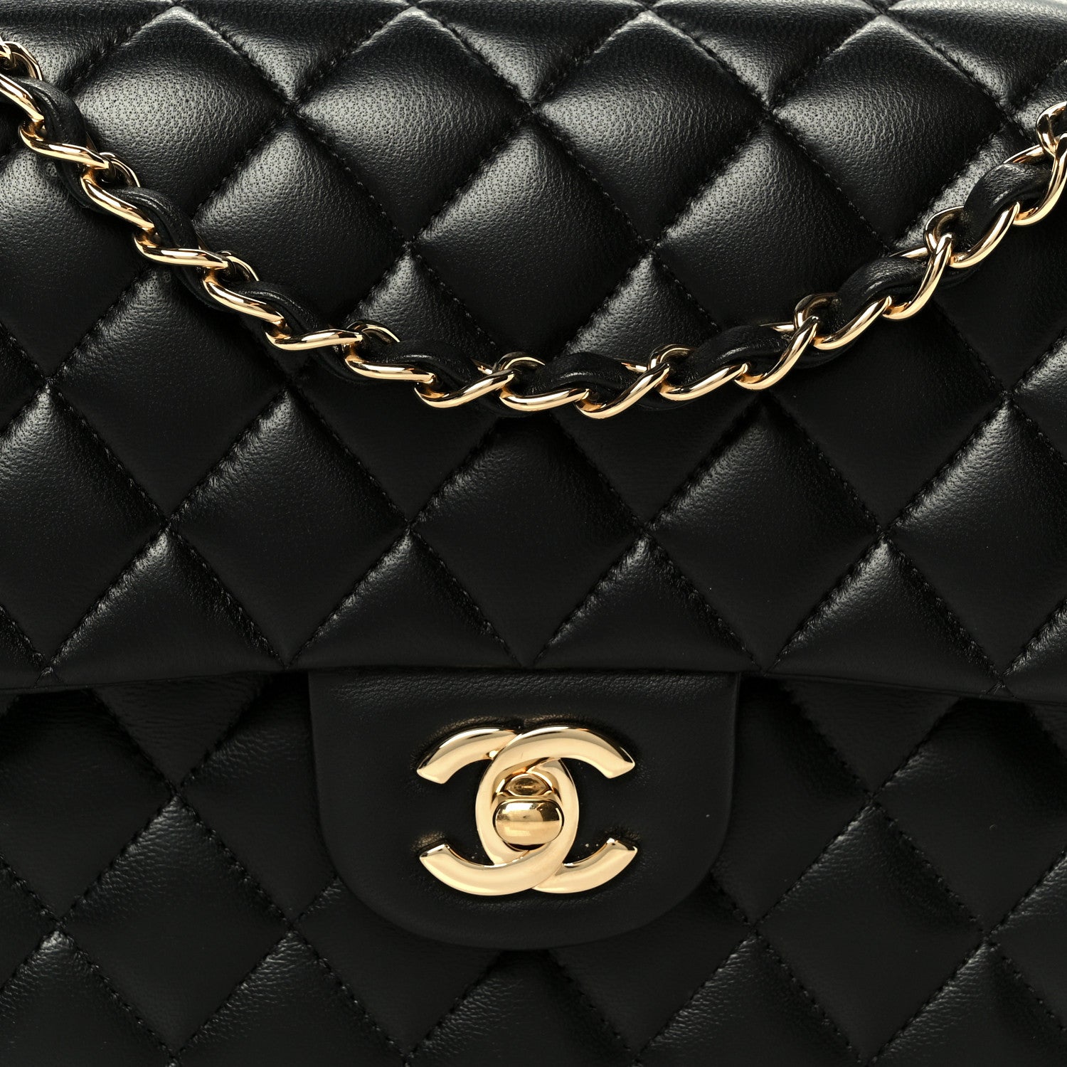 Chanel Lambskin Quilted Small Double Flap Black 17 of 23