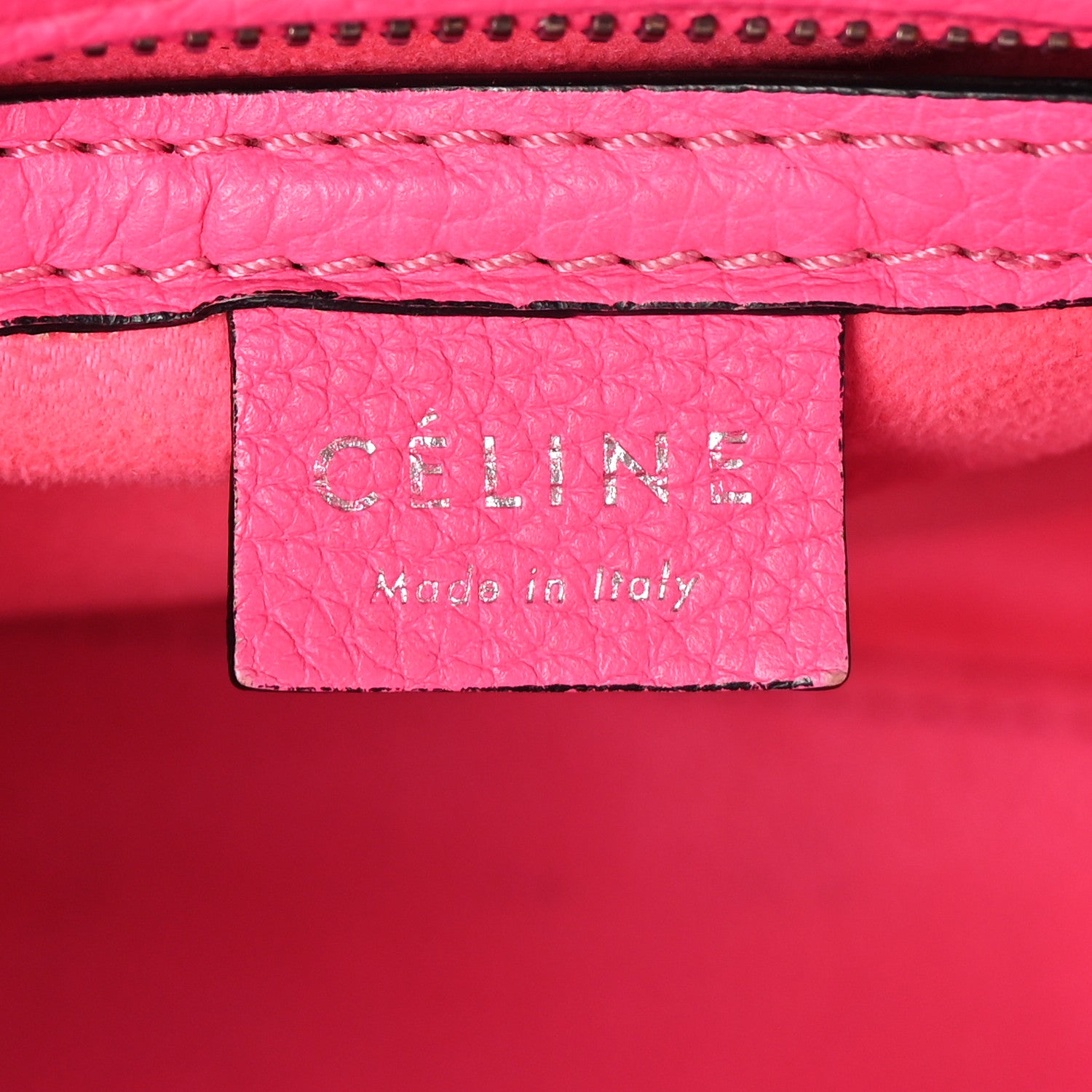 Celine Drummed Calfskin Nano Luggage Fuchsia 6 of 9