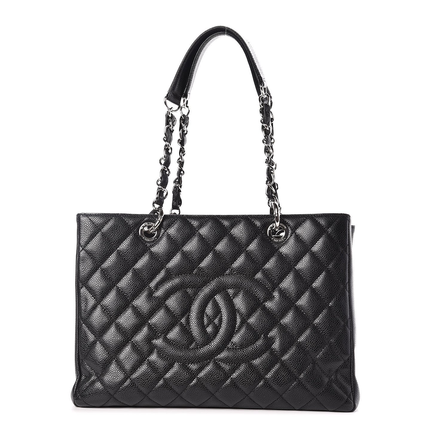 Caviar Quilted Grand Shopping Tote GST Black
