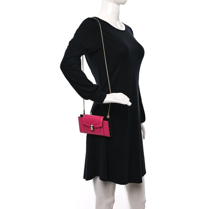 Bulgari Calfskin Serpenti Forever Chain Wallet Pink 3 of 9