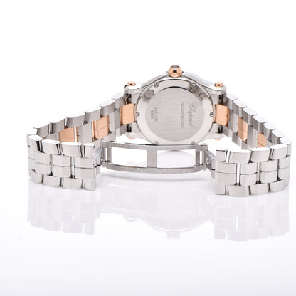 Chopard Stainless Steel 18K Rose Gold 3 Diamond 30mm Happy Sport Quartz Watch 6 of 8