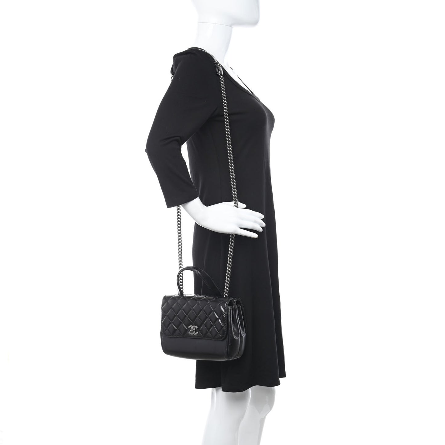 Glazed Calfskin Pilot Essentials Flap Black