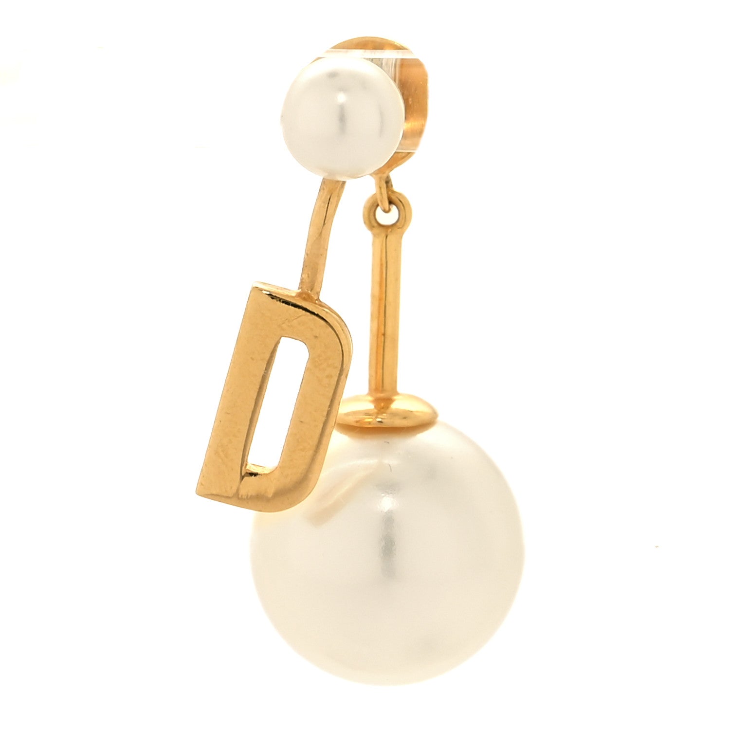 Christian Dior Pearl My ABCDior D Tribale Earring Gold 1 of 5