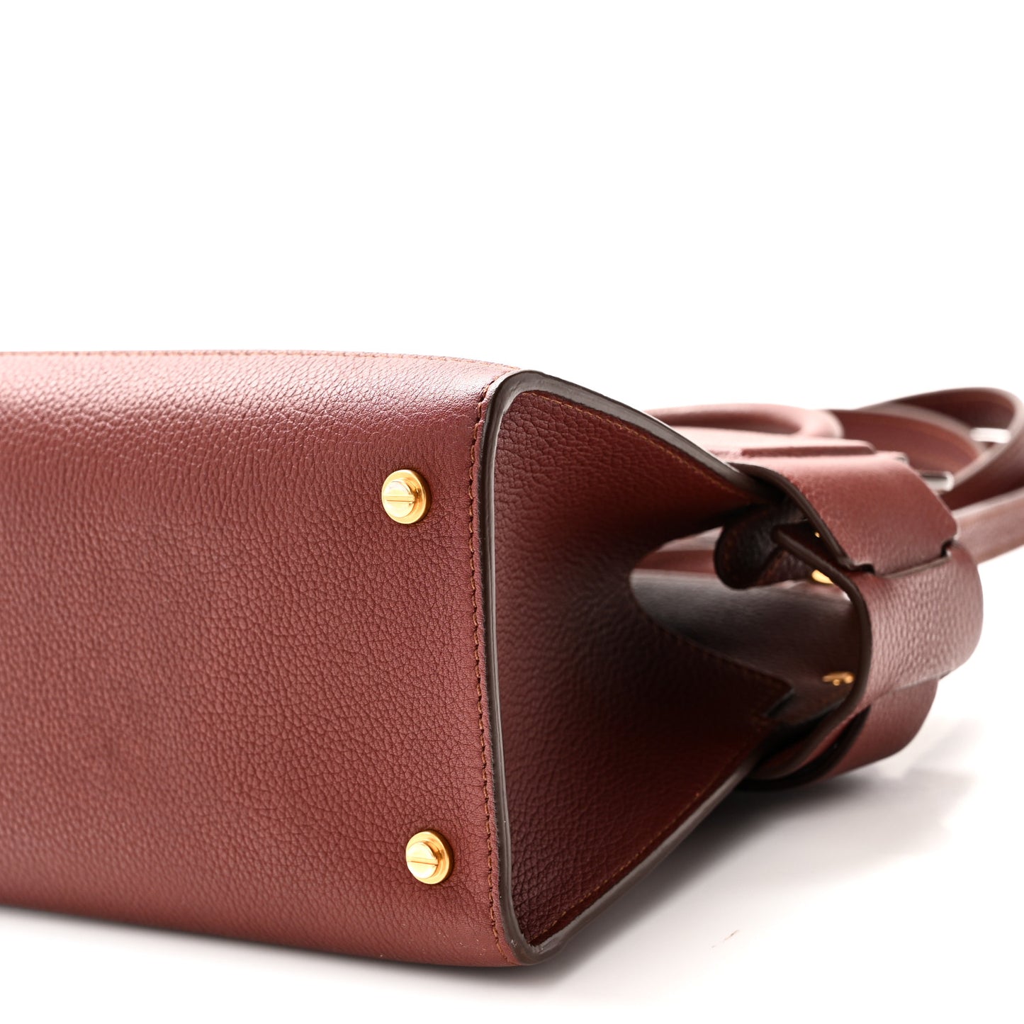 Grained Calfskin Mini Horizon Satchel Oxblood