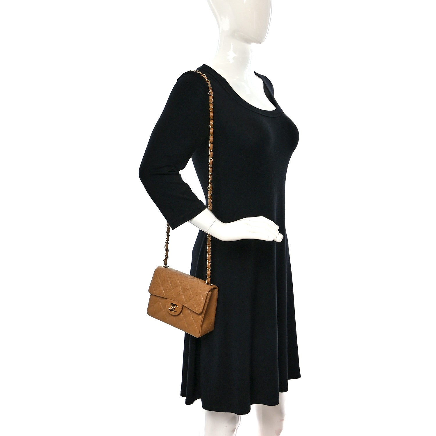 Chanel Caviar Quilted Mini Square Flap Beige 2 of 10
