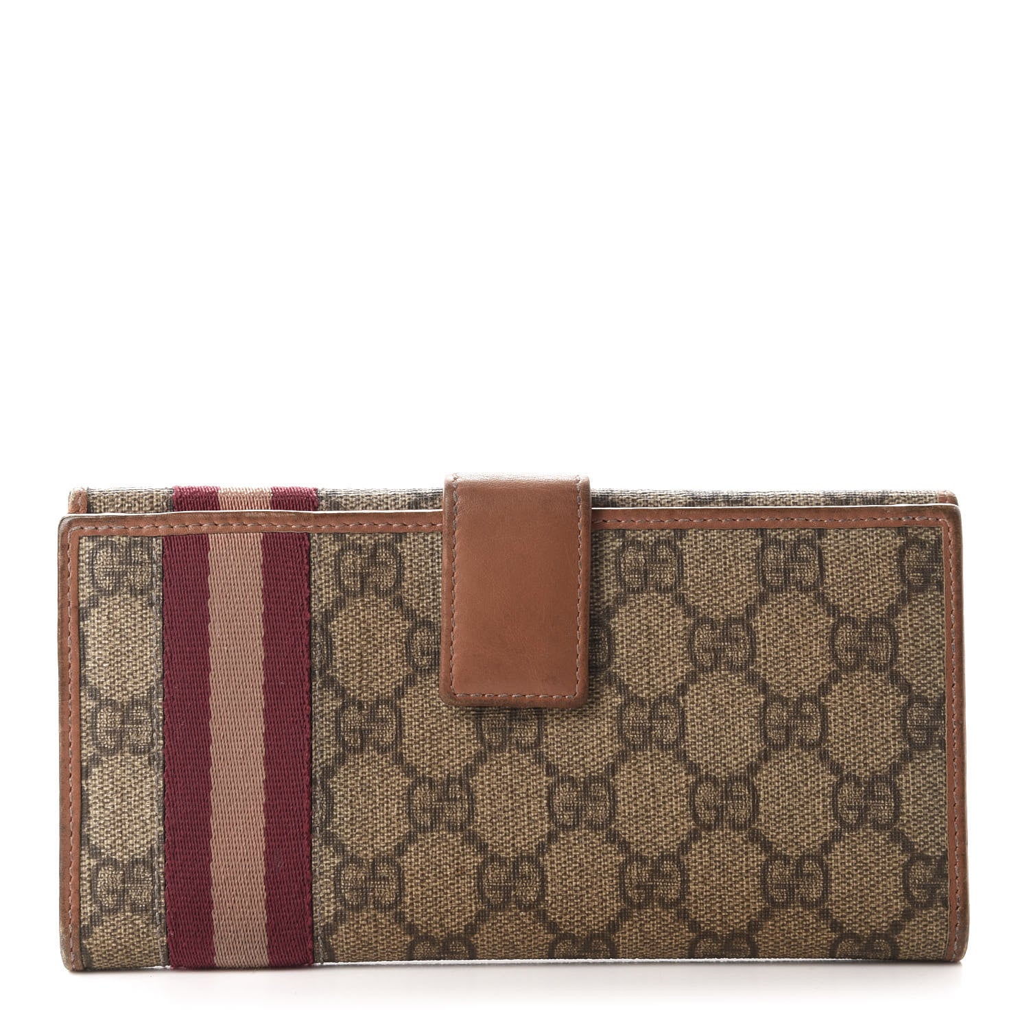 Gucci GG Supreme Monogram Web Continental Wallet Pink 1 of 11