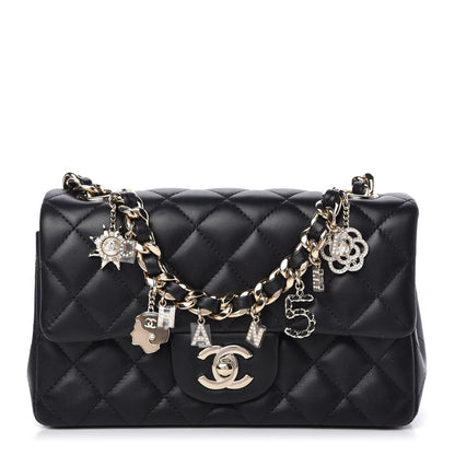 Chanel Lambskin Quilted Mini Coco Charms Rectangular Flap Black 1 of 11