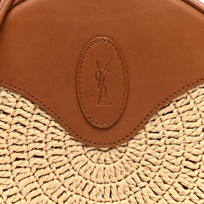 Saint Laurent Raffia Round Camera Bag Beige Naturel 7 of 9