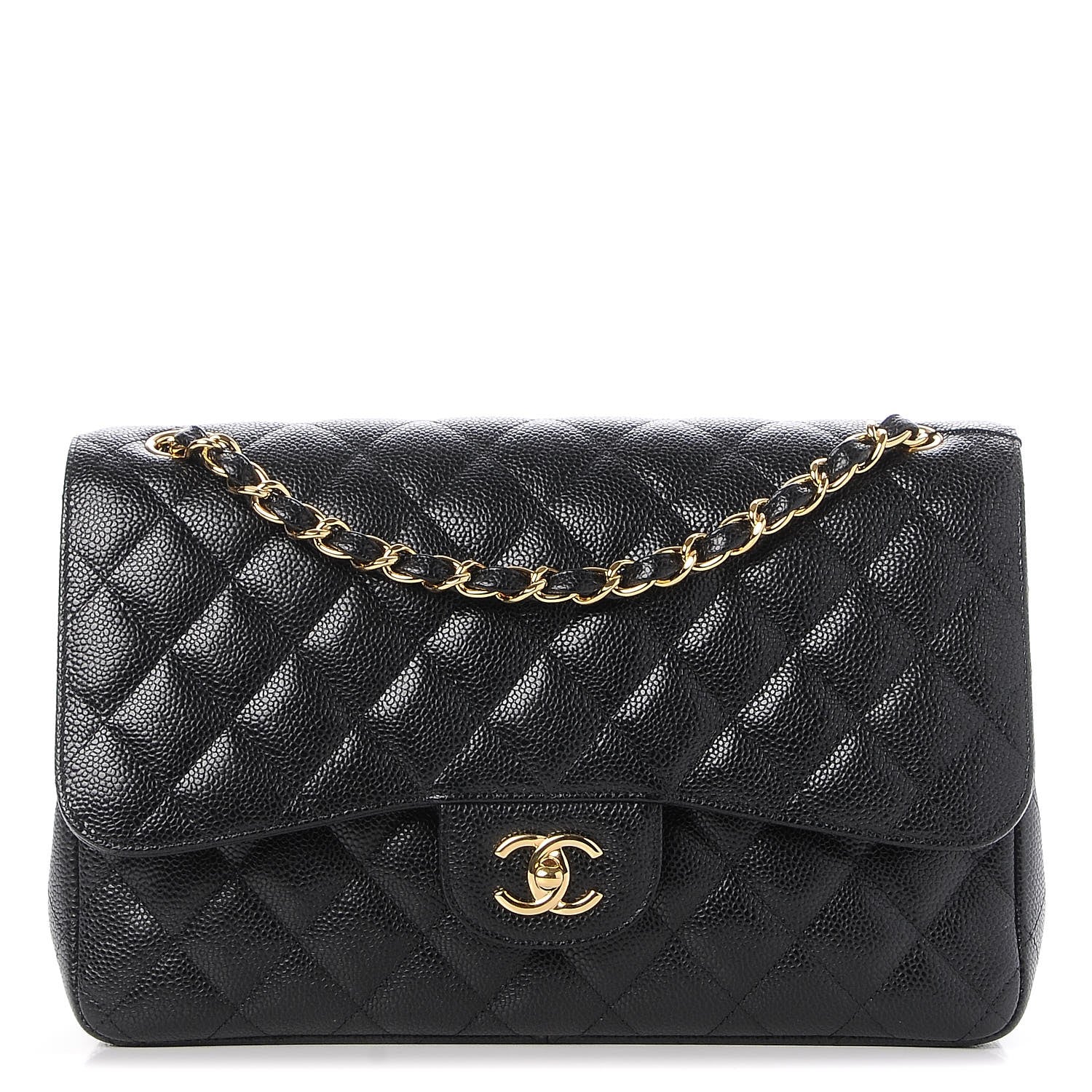 Chanel Caviar Quilted Jumbo Double Flap Black 1 of 8