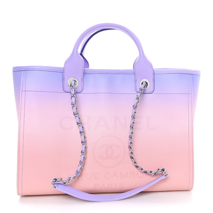 Chanel Shaded Calfskin Small Deauville Tote Light Purple Pink Coral 1 of 11