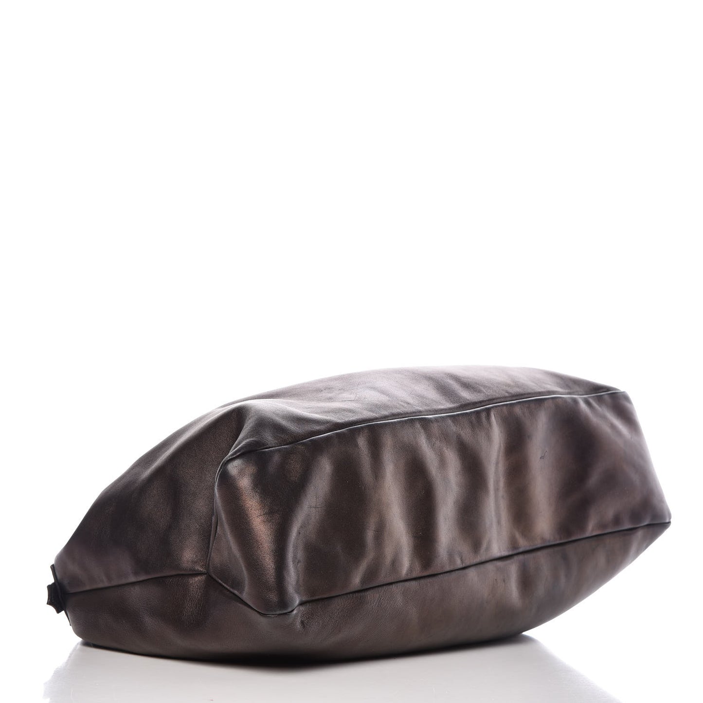 Calfskin Large Horsebit Chain Hobo Bronze