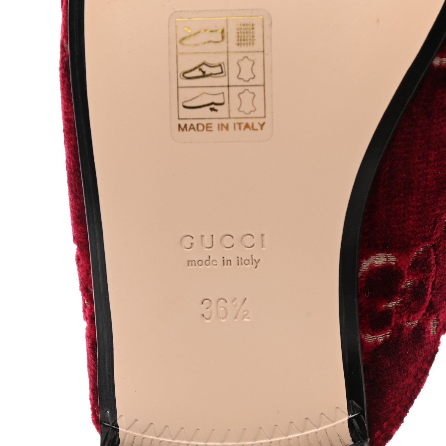 Gucci Velvet GG Monogram Womens Princetown Slippers 36.5 Red Cipria 9 of 10