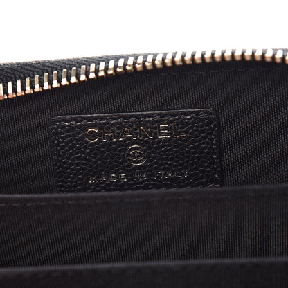 Chanel Caviar Camellia Embossed Zip Coin Purse Black 6 of 7
